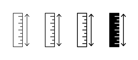 Ruler measure icon. Ruler size meter icons. Ruler measure tool vector icon 