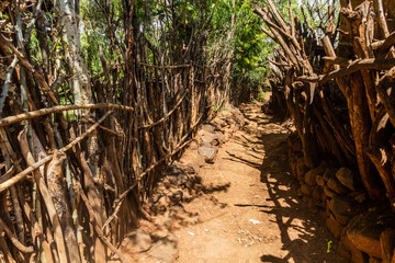 Street in a traditional Konso village, Ethiopia