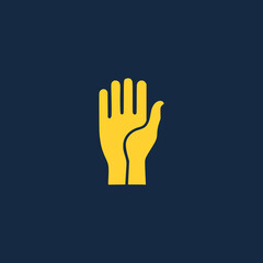 simple yellow hand logo vector illustration template design
