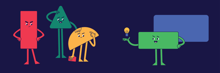 Geometric Shape Characters Illustration