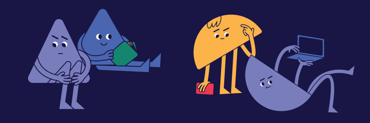 Geometric Shape Characters Illustration