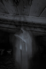 Horror ghost in the attic