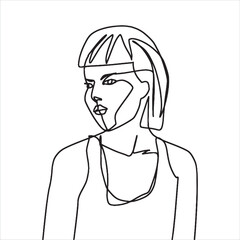 Surreal Faces Continuous line, drawing of set faces and hairstyles, fashion concept, woman's beauty, minimalist, vector illustration, pretty sexy. Love yourself and take care of yourself.