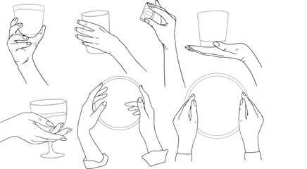 Dishes In Hands Menu Kit Illustration