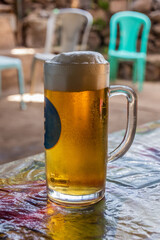 Glass of a local beer in Konso, Ethiopia