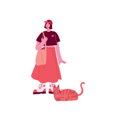 Strreet fashion woman flat illustration