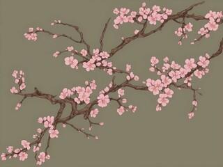 cherry blossom sakura background, ai generative 