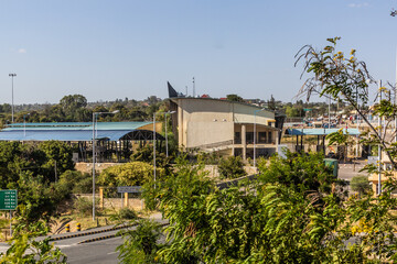Fototapeta na wymiar View of Ethiopia - Kenya border crossing in Moyale