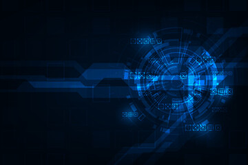 Fototapeta premium Vector digital hud circle tech technology adstract blue light futuristic background.