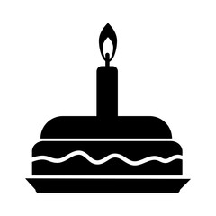Birthday cake filled icon, vector sign, flat illustration on white background..eps