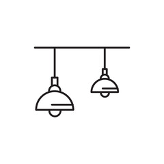 Obraz premium Ceiling light line icon. Hanging lamp light flat illustration on white background..eps