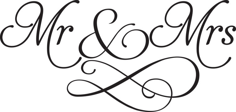 Mr & Mrs sign vector design laser cut