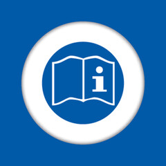 Panneau fond bleu equipement protection travail obligatoire info information centre