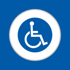 Panneau fond bleu equipement protection travail obligatoire place zone handicap handicape