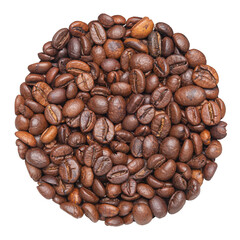 Cutout roasted coffee beans