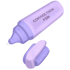 Purple Correction Pen Illustration