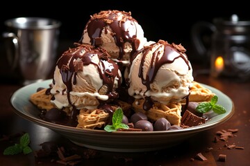 ice cream with chocolate