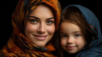 Muslim woman with child