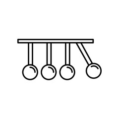 Physics line icon, outline vector sign, Newton's cradle symbol, flat illustration on white background..eps