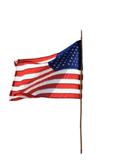 Naklejka premium american flag isolated on white background whit clipping path.