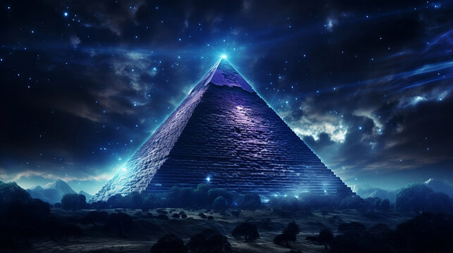 Mystical Pyramid on a Starry Night