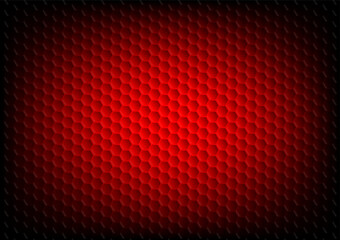 Abstract background image in red and black tones. The hexagons are connected to form a honeycomb with a fire in the middle. Futuristic design illustration for web, brochure, print.