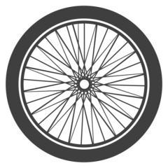 Papier Peint photo Lavable Vélo wheel isolated on white