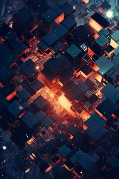 Fondo abstracto 3d geom&eacute;trico . Generado por Ia
