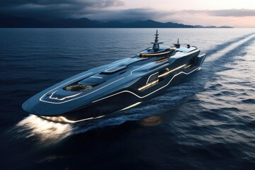 Futuristic cargo ship of the future.