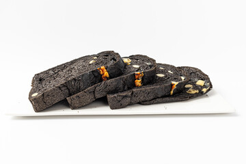squid-ink Sandwich Loaf on white background