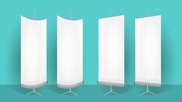 An empty white banner in the interior. A place to copy.
Animation.
