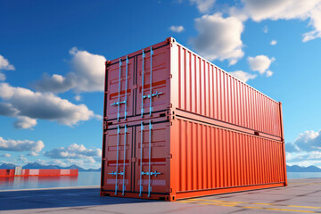 Fototapeta premium Freight transport, containers in the seaport, food crisis, grain deal