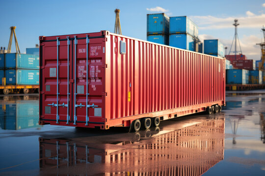 Freight transport, containers in the seaport, food crisis, grain deal