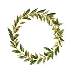 green leaf laurel wreath, isolated on transparent background, Generative AI