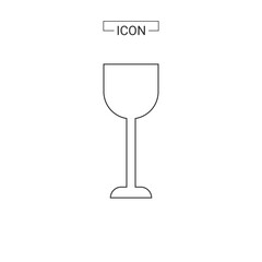 
wine glass with water and Line and fill 

