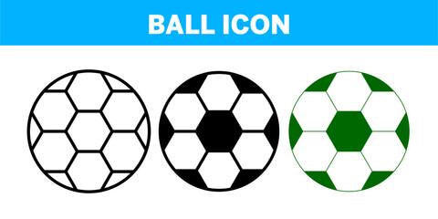 VECTOR BALL ICON IN STROKE AND FILL AND COLOR VERSION