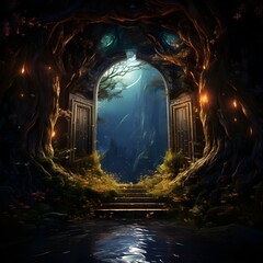Forest Door at Night