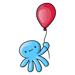 Cute Little Kawaii Octopus Balloon Funny Sea Kraken Animal