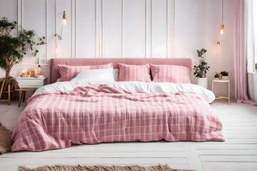 bed room for baby girl in light pink color