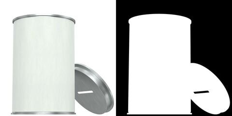 3D rendering illustration of a cylindrical money box