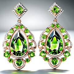 Fantastic Earring Art: Beautiful Precious Metal Jewelry.(Generative AI)