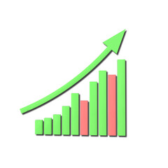 3D Growing Business Infographic - Positive Growth in Bar Chart