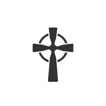Celtic cross icon in modern flat style. Vector illustration