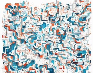 Abstract multicolored pattern on a light background. AI generated.