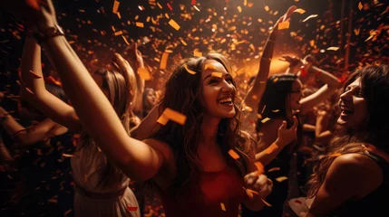 Foto op Plexiglas Beautiful young women celebrating having fun at a party © Oulaphone