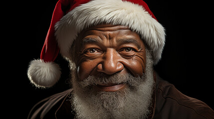 Père Noël afro américain, généré par IA