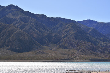 beautiful scenery of the potrerillos dam in mendoza argentina