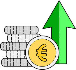 Coin with Growth Arrow Illustration