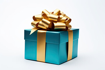 Obraz premium christmas gift box with golden ribbon