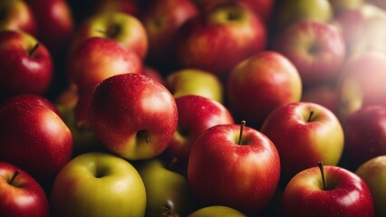 red and green apples background